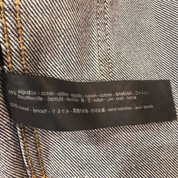 Zara Denim Jacket Patchwork Vintage Oversized Button Front Pockets Men Sz S Y2K - Picture 9 of 9